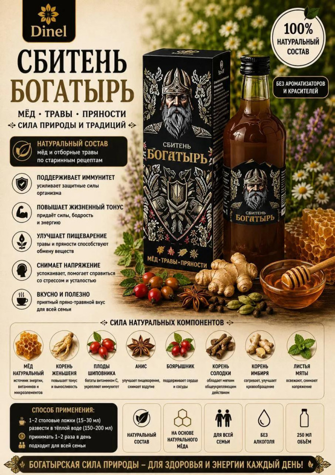  Сбитень Богатырь, 250мл  в Дальнегорске